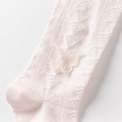 Dave&Bella Girls Summer White/Pink/Beige Thin Footed Tights Leggings