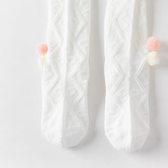 Dave&Bella Toddler Girls Summer Elegant White Stretchable Footed Tights Leggings