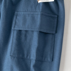 Dave&Bella Toddler Boys Summer Casual Blue Short Sleeve Cotton Comfortable Outfit Sets