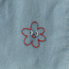 Dave&Bella Toddler Girls Summer Stylish Denim Blue Straight-leg Wide Lightweight Jeans