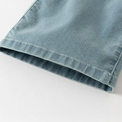 Dave&Bella Toddler Girls Summer Stylish Denim Blue Straight-leg Wide Lightweight Jeans