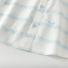Dave&Bella Toddler Boys Summer Elegant Blue College-style Comfortable Shirts