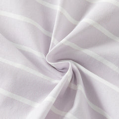 Dave&Bella Toddler Girls Summer Purple Striped Design Print Soft Stretchable T-shirts
