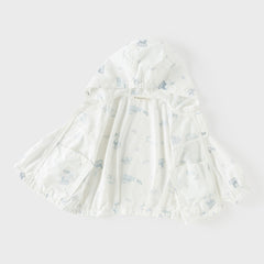Dave&Bella Toddler Boys/Girls Summer White/Blue Cute Print Lightweight Sunscreen Jackets