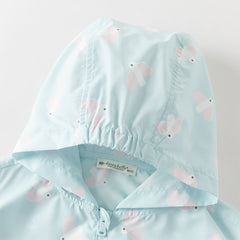 Dave&Bella Toddler Boys/Girls Summer White/Blue Cute Print Lightweight Sunscreen Jackets