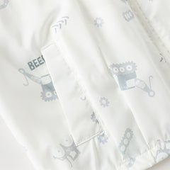 Dave&Bella Toddler Boys/Girls Summer White/Blue Cute Print Lightweight Sunscreen Jackets