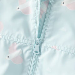 Dave&Bella Toddler Boys/Girls Summer White/Blue Cute Print Lightweight Sunscreen Jackets