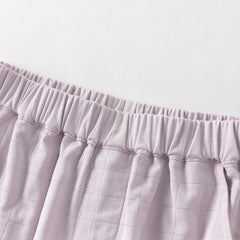 Dave&Bella Toddler Girls Summer Purple/Green Adjustable-waistband Loose Jogger Pants