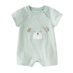 Dave&Bella Baby Boys Summer Orange/Grey Green Animal Soft Cotton Casual Rompers
