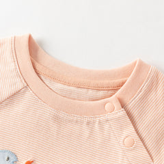 Dave&Bella Baby Boys Summer Orange/Grey Green Animal Soft Cotton Casual Rompers