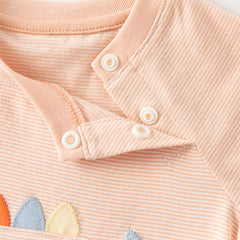 Dave&Bella Baby Boys Summer Orange/Grey Green Animal Soft Cotton Casual Rompers