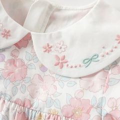 Dave&Bella Toddler Girls Summer Stylish Floral Print Breathable Cotton A-line Dress