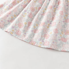 Dave&Bella Toddler Girls Summer Stylish Floral Print Breathable Cotton A-line Dress