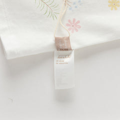 Dave&Bella Toddler Girls Summer White/Pink Flower Print Cotton Cute T-shirts