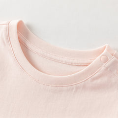 Dave&Bella Toddler Girls Summer White/Pink Flower Print Cotton Cute T-shirts