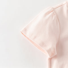 Dave&Bella Toddler Girls Summer White/Pink Flower Print Cotton Cute T-shirts