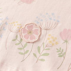 Dave&Bella Toddler Girls Summer White/Pink Flower Print Cotton Cute T-shirts