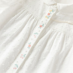 Dave&Bella Toddler Girls Summer Sweet White College-style Soft Cotton Shirts