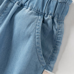 Dave&Bella Summer Toddler Girls Stylish Denim Blue Loose Comfortable Jogger Jeans