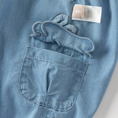 Dave&Bella Summer Toddler Girls Stylish Denim Blue Loose Comfortable Jogger Jeans