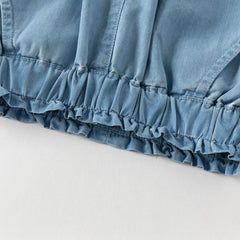 Dave&Bella Summer Toddler Girls Stylish Denim Blue Loose Comfortable Jogger Jeans