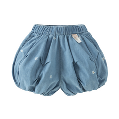 Dave&Bella Summer Toddler Girls Fashion Denim Blue Breathable Cotton Bubble Jeans Shorts