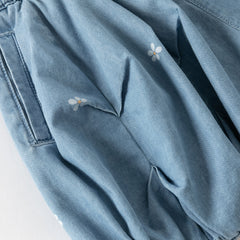 Dave&Bella Summer Toddler Girls Fashion Denim Blue Breathable Cotton Bubble Jeans Shorts