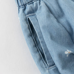 Dave&Bella Summer Toddler Girls Fashion Denim Blue Breathable Cotton Bubble Jeans Shorts