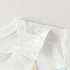 Dave&Bella Summer Toddler Boys White Round Collar Sleeveless Lightweight Tank Tops