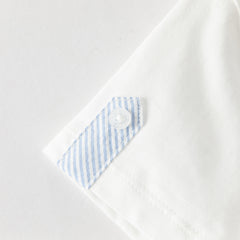 Dave&Bella Toddler Boys Summer White Short Sleeve Comfortable College-style Outfit Sets