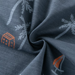 Dave&Bella Toddler Boys Summer Beige/Dark Blue Stylish Print Casual T-shirts