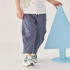 Dave&Bella Toddler Boys Summer Blue/Grey Comfortable Soft Straight-leg Pants