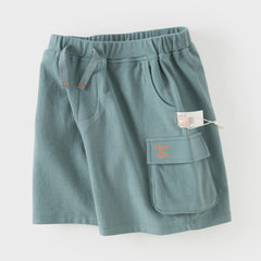 Dave&Bella Summer Toddler Boys Blue/Khaki Daily Comfortable Straight-leg Shorts