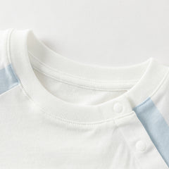 Dave&Bella Toddler Boys Summer White/Apricot Cartoon Print Soft Cotton T-shirts