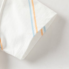 Dave&Bella Toddler Boys Summer Casual White/Green Striped Breathable Cotton T-shirts