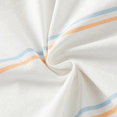 Dave&Bella Toddler Boys Summer Casual White/Green Striped Breathable Cotton T-shirts