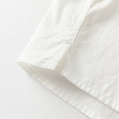 Dave&Bella Summer Toddler Boys White Soft Cotton Short Sleeve College-style Shirts