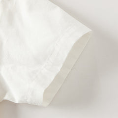 Dave&Bella Summer Toddler Boys White Soft Cotton Short Sleeve College-style Shirts