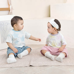 Dave&Bella Summer Toddler Boys/Girls Blue/Pink Lightweight Antibacterial Harem Pants