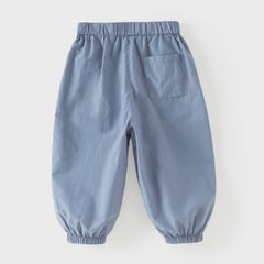 Dave&Bella Toddler Boys Summer Casual Blue/Grey Comfortable Loose Jogger Pants