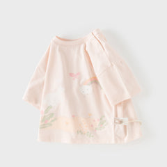 Dave&Bella Summer Toddler Boys/Girls Playful Animal Print Lightweight Antibacterial T-shirts