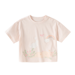 Dave&Bella Summer Toddler Boys/Girls Playful Animal Print Lightweight Antibacterial T-shirts