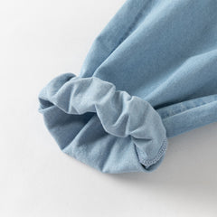 Dave&Bella Toddler Girls Summer Fashion Denim Blue Cotton Soft Loose Jogger Jeans