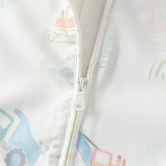 Dave&Bella Toddler Boys Summer White Car Print Outwear Comfortable Sunscreen Jackets