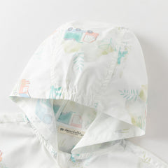 Dave&Bella Toddler Boys Summer White Car Print Outwear Comfortable Sunscreen Jackets