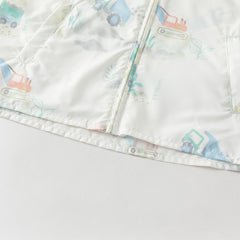 Dave&Bella Toddler Boys Summer White Car Print Outwear Comfortable Sunscreen Jackets