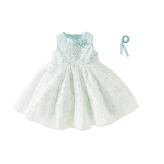 Dave&Bella Summer Toddler Girls Elegant Light Blue Sleeveless Princess Graduation Dress
