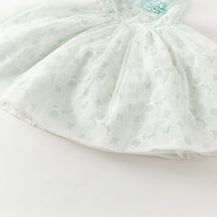 Dave&Bella Summer Toddler Girls Elegant Light Blue Sleeveless Princess Graduation Dress