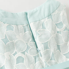 Dave&Bella Summer Toddler Girls Elegant Light Blue Sleeveless Princess Graduation Dress