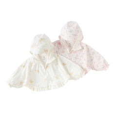 Dave&Bella Toddler Girls Summer Pink/Beige Print Outdoor Comfortable Sunscreen Jackets